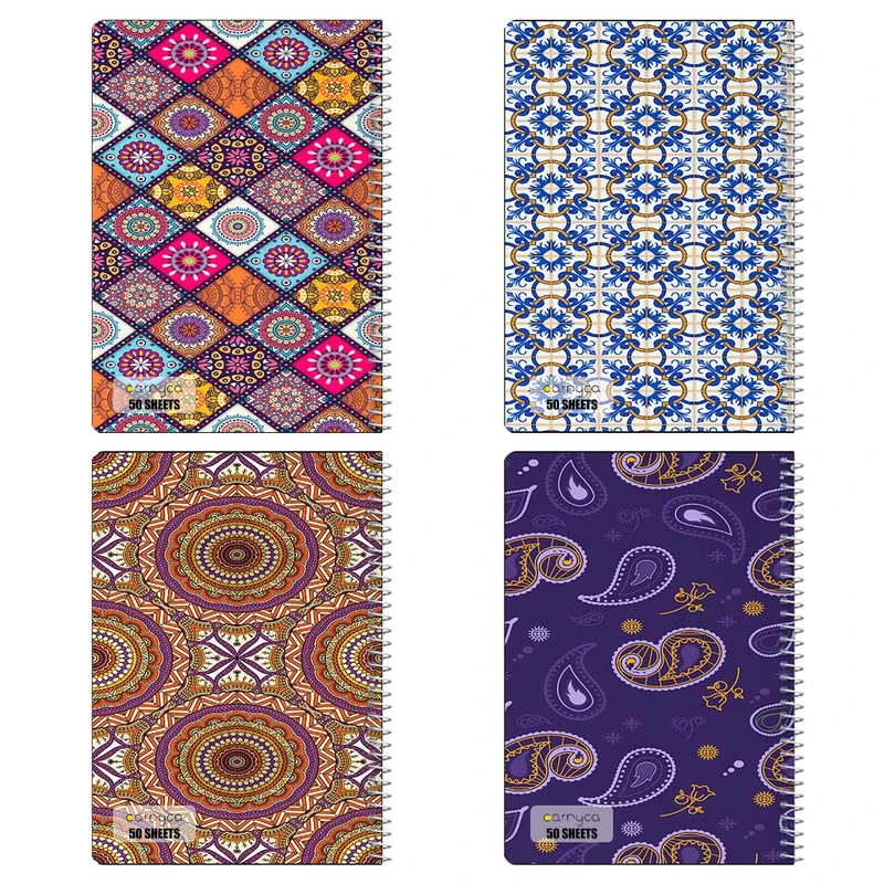 دفتر نقاشي 50 برگ کارنيکا طرح پترن ایرانی Persian Pattern کد 25985 مجموعه 4 عددی