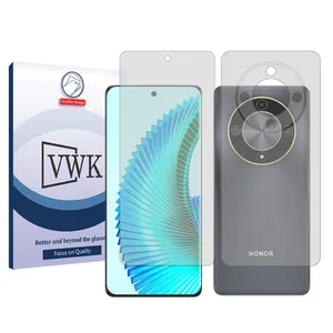VWK Tough model transparent screen protector suitable for Honor X9b mobile phone along with the back protector
