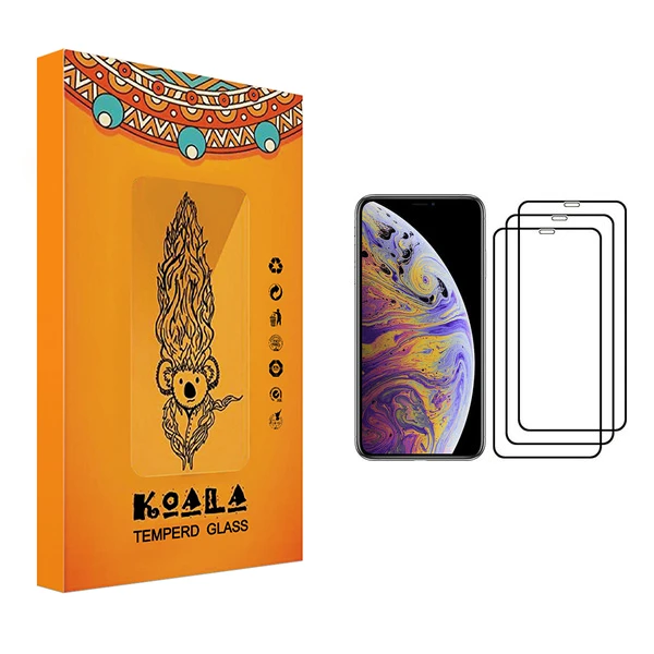 محافظ صفحه نمایش کوآلا مدل Fade مناسب برای گوشی موبایل اپل iPhone XS Max بسته سه عددی