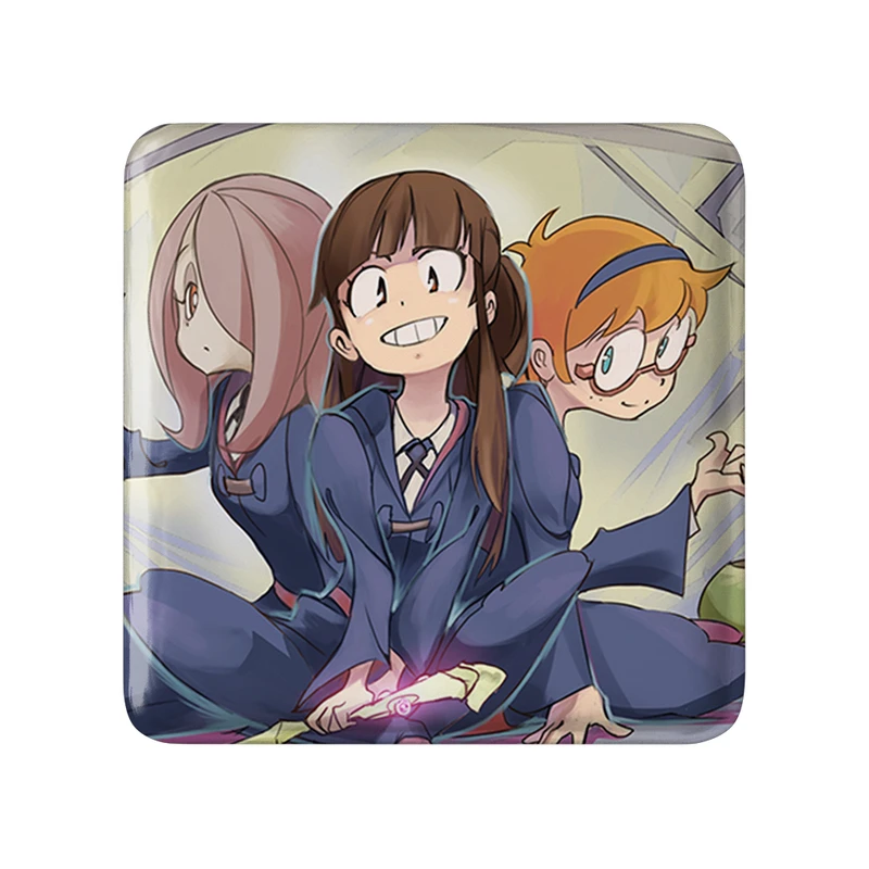 مگنت خندالو طرح جانسون واکو و سوسی انیمه جادوگران کوچک Little Witch Academia  مدل مربعی کد 22832