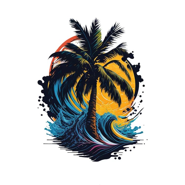 استیکر پارچه و لباس پاد آفرین مدل نخل کد 1592