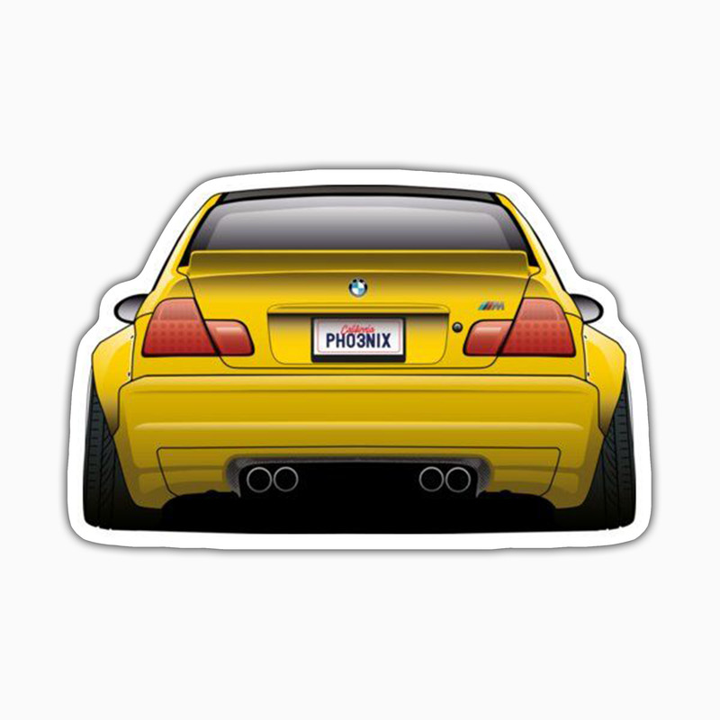 استیکر لپ تاپ و موبایل بووم طرح ماشین مدل BMW کد ZX015