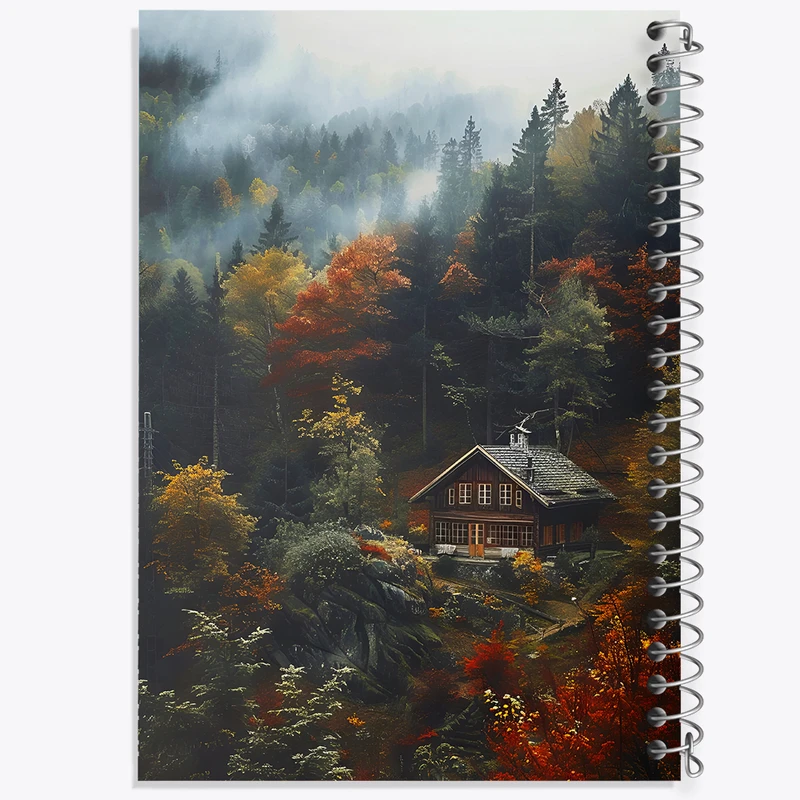 دفتر مشق 50 برگ خندالو طرح کلبه پاییزی کد F5642