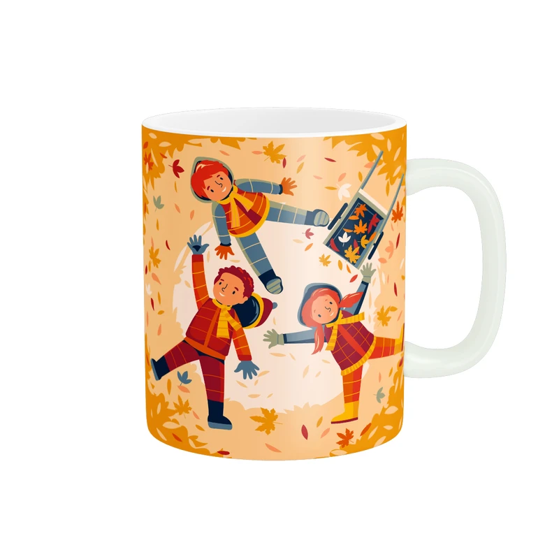 ماگ پادآفرین مدل پاییز طرح کودکانه کد PM368