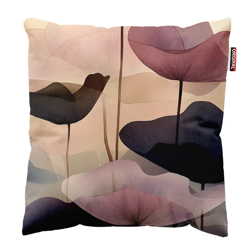 کوسن پاد آفرین مدل مینیمال طرح گل و برگ کد PK403317 سایز 40*40 سانتی متر