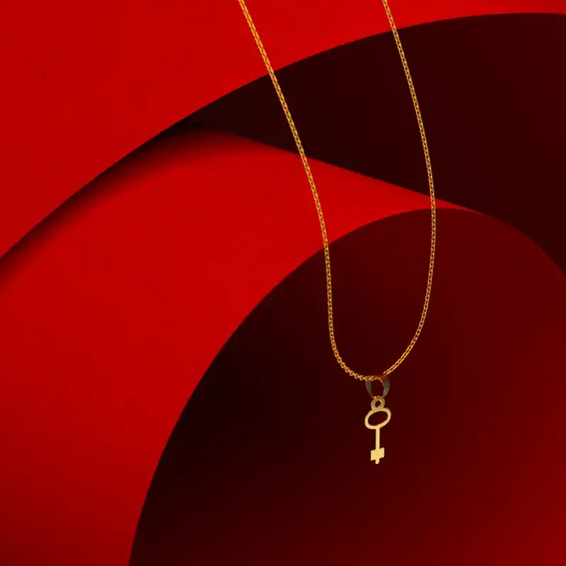 گردنبند طلا 18 عیار زنانه مدوپد مدل کلید کد F3-1-1103