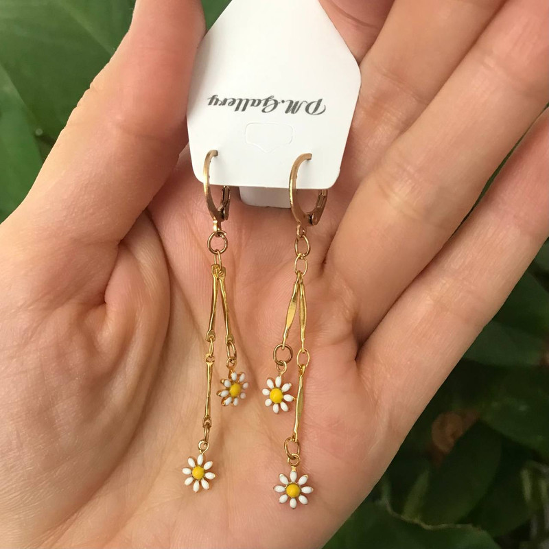 گوشواره دخترانه مدل بابونه کد 548