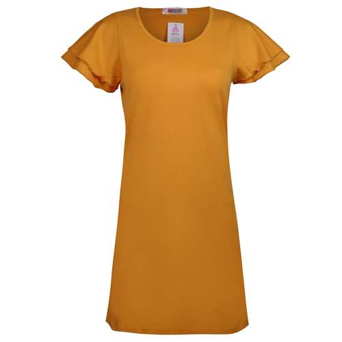 پیراهن زنانه کوزا مدل آستین چین دار کد 9230 رنگ زرد