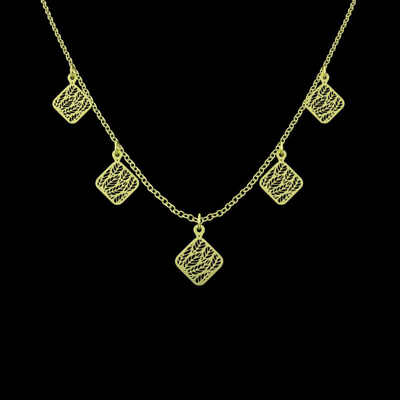 گردنبند طلا 18 عیار زنانه مدوپد مدل مربع کد RNA11407