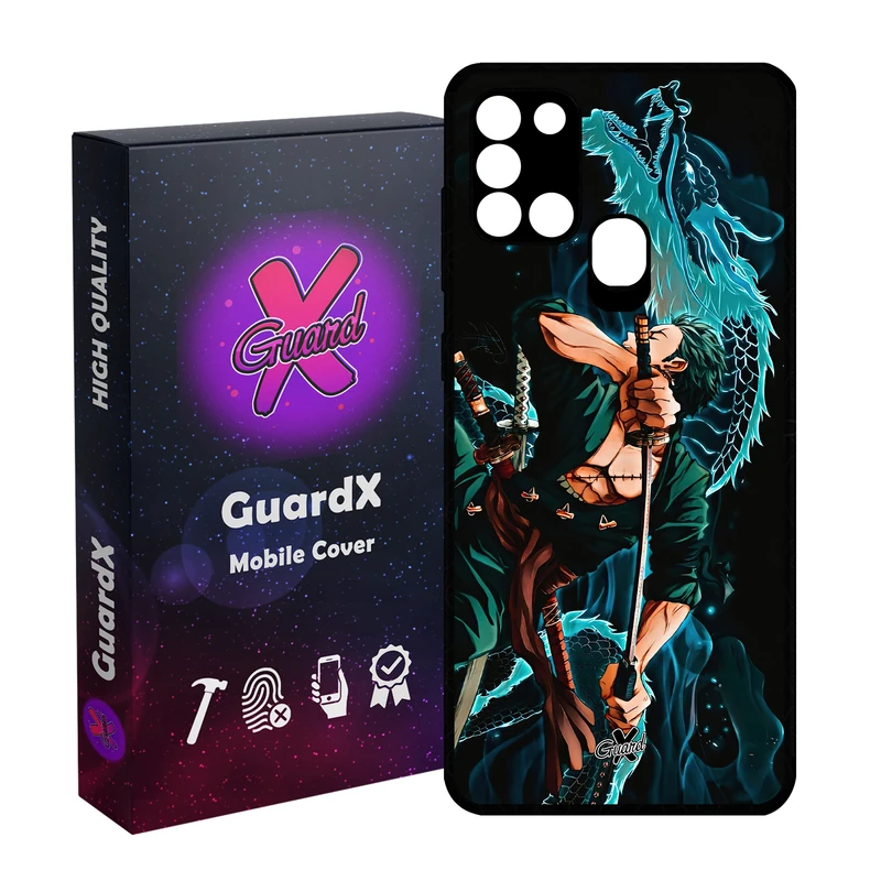 کاور گارد ایکس طرح Roronoa Zoro Anime مدل Glass10553 مناسب برای گوشی موبایل سامسونگ Galaxy A21s