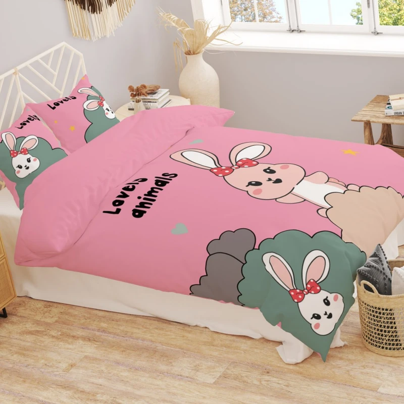 سرویس خواب 1 نفر 4 تکه مدل خرگوش های ملوس کد 1034