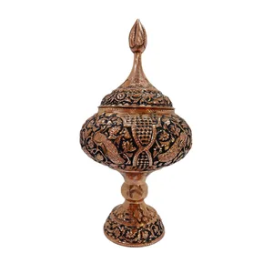 شکلات خوری مسی طرح گل و مرغ کد 1256
