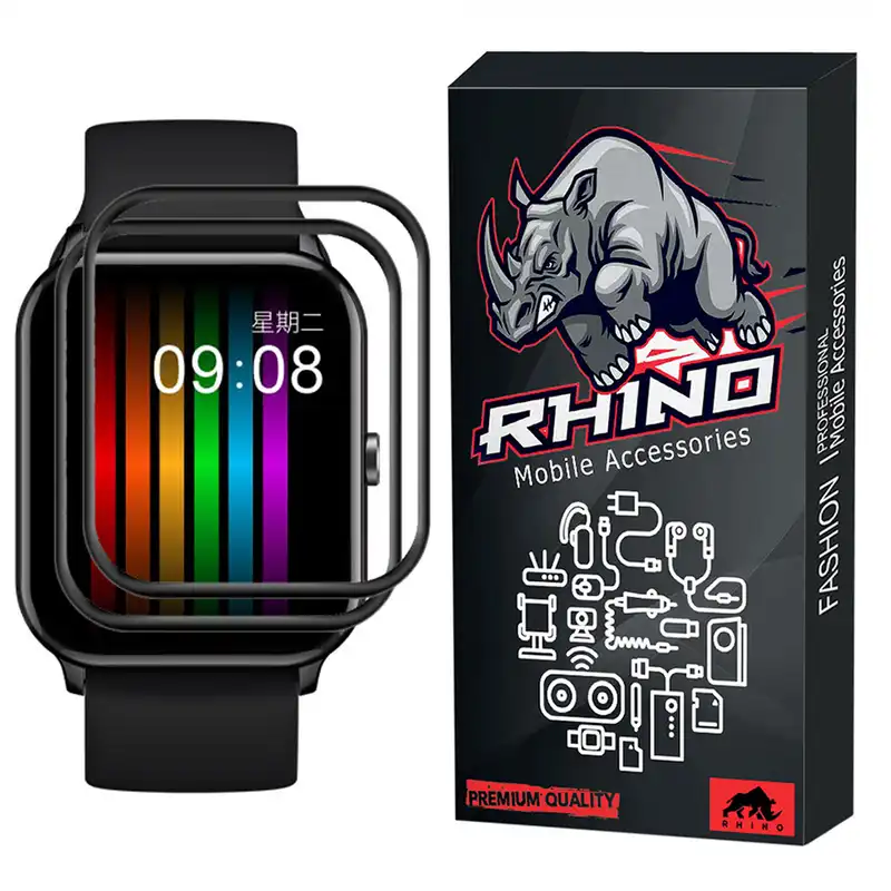 محافظ صفحه نمایش راینو مدل R-PMMA مناسب برای مچ بند هوشمند کیو سی وای GTC بسته 2 عددی