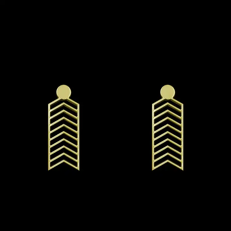 گوشواره طلا 18 عیار زنانه مدوپد مدل هندسی کد GA1-14957