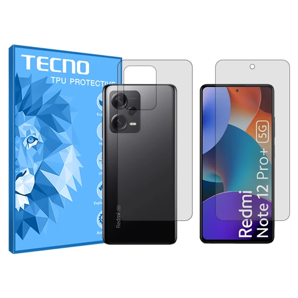 محافظ صفحه نمایش شفاف تکنو مدل HyGEL مناسب برای گوشی موبایل شیائومی Redmi Note 12 Pro Plus به همراه محافظ پشت گوشی