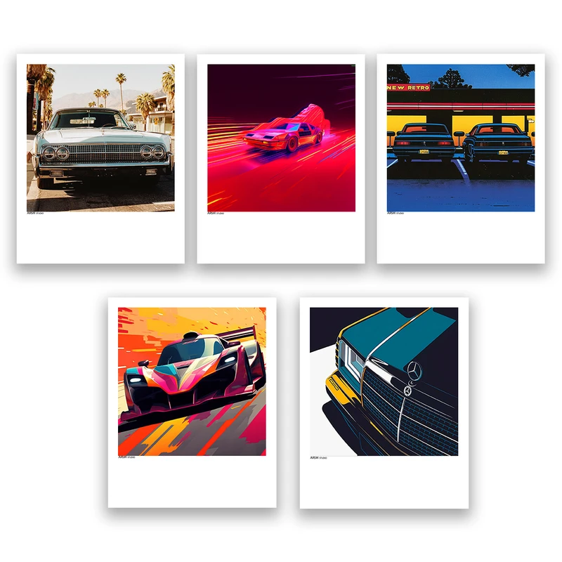 آویز تزیینی عرش مدل فانتزی ماشین کد Asa1165 مجموعه پنج عددی