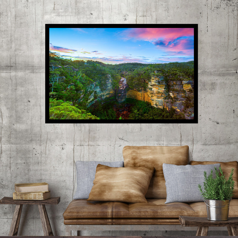 تابلو نوری بکلیت طرح طبیعت و آبشار زیبا مدل B-MO1627