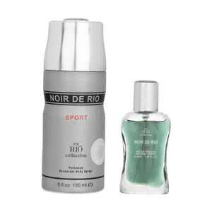 عطر جیبی مردانه ریو کالکشن مدل Noir De Rio حجم 20 میلی لیتر به همراه اسپری بدن مردانه مدل Sport حجم 150 میلی لیتر  