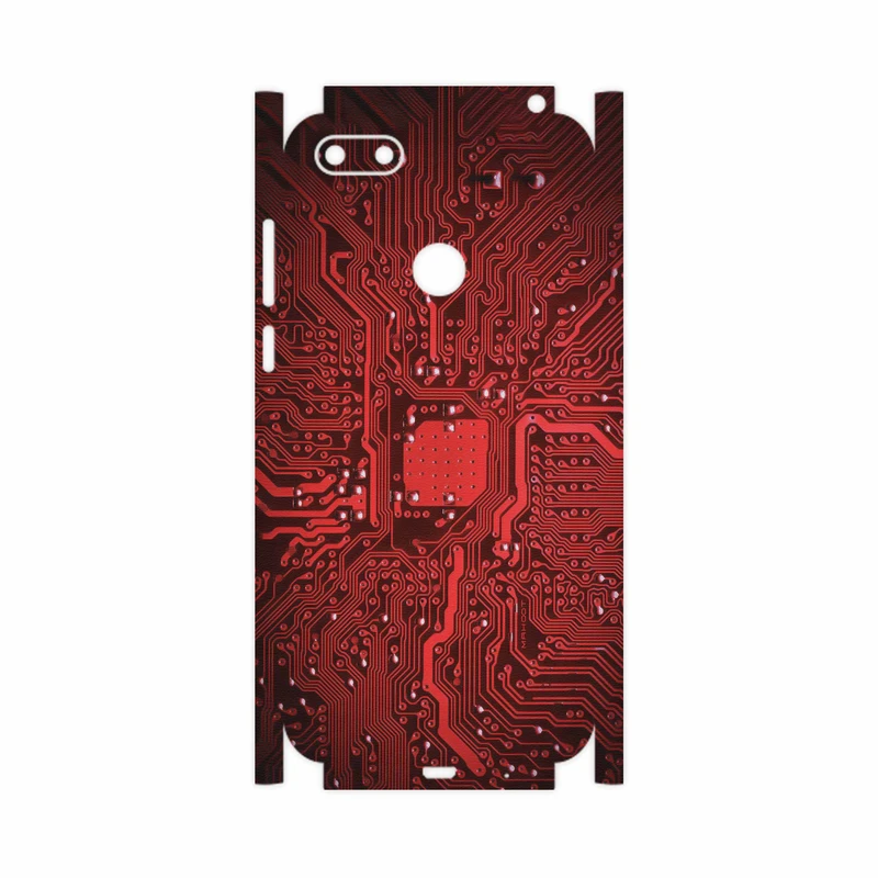 برچسب پوششی ماهوت مدل Red Printed Circuit Board-FullSkin مناسب برای گوشی موبایل موتورولا Moto E6 Plus