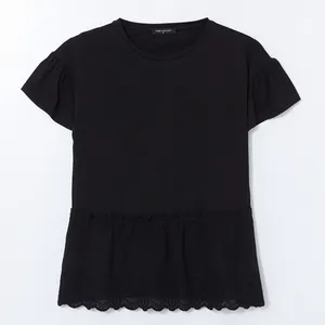 بلوز آستین کوتاه یقه گرد زنانه ال سی وایکیکی مدل SEP-TEREGIYIM019