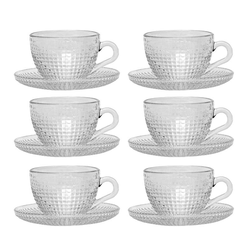 فنجان و نعلبکی بلور کاوه مدل Venice بسته 6 عددی