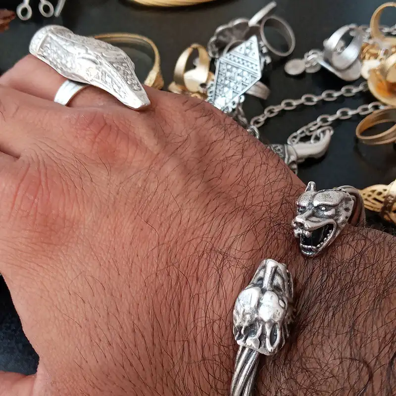 انگشتر مردانه مدل مار کد S-SNA117