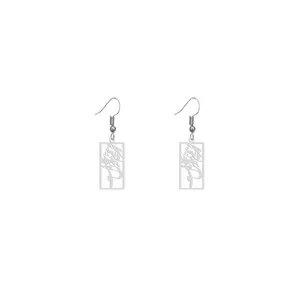 گوشواره نقره زنانه هایکا طرح زخم هایم همه از عشق است مدل n.ha624
