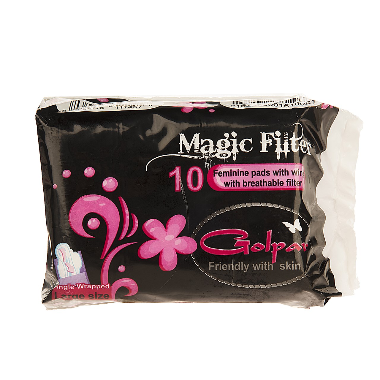 نوار بهداشتی سایز بزرگ گل پر مدل Magic Filter بسته 10 عددی