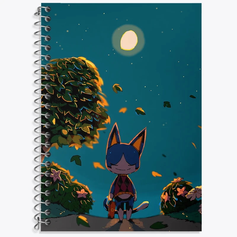 دفتر زبان 50 برگ خندالو مدل دو خط طرح بازی انیمال کراسینگ (Animal Crossing) کد 32654