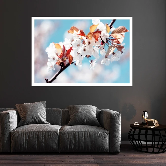 تابلو بکلیت طرح طبیعت و گل مدل قاب شاسی W-s8515