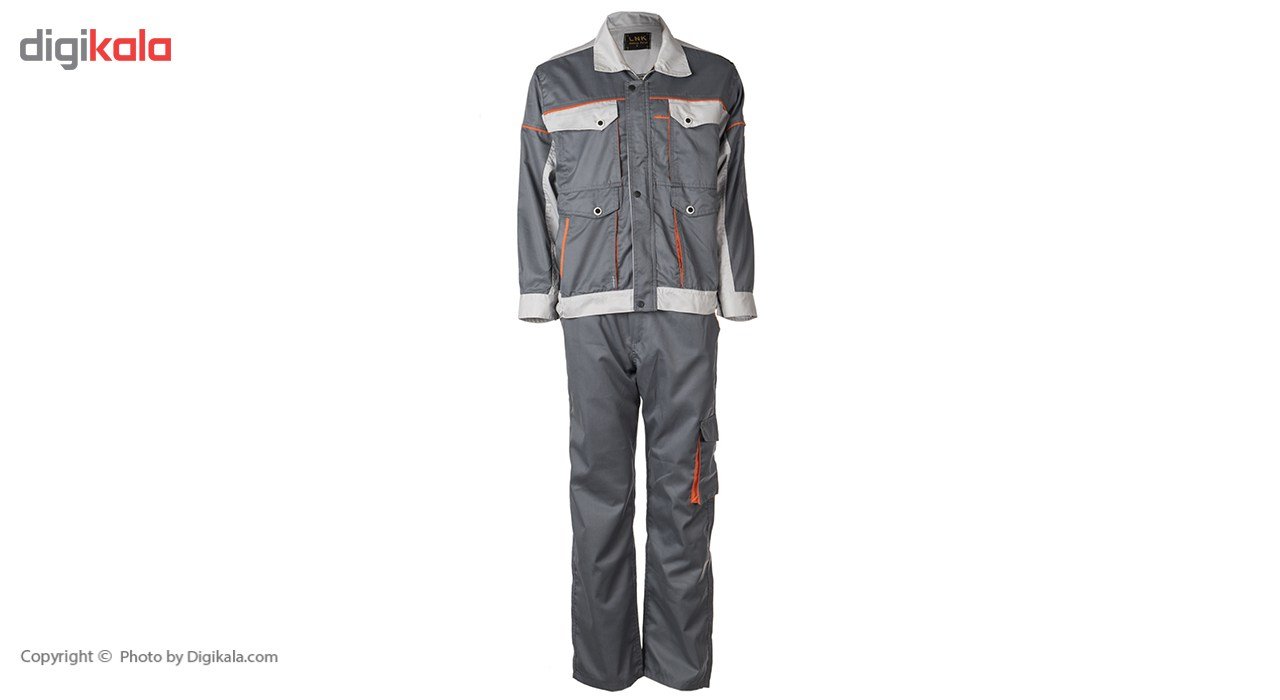 کاپشن و شلوار مهندسی ال ان کی مدل خاکستری نقره ای