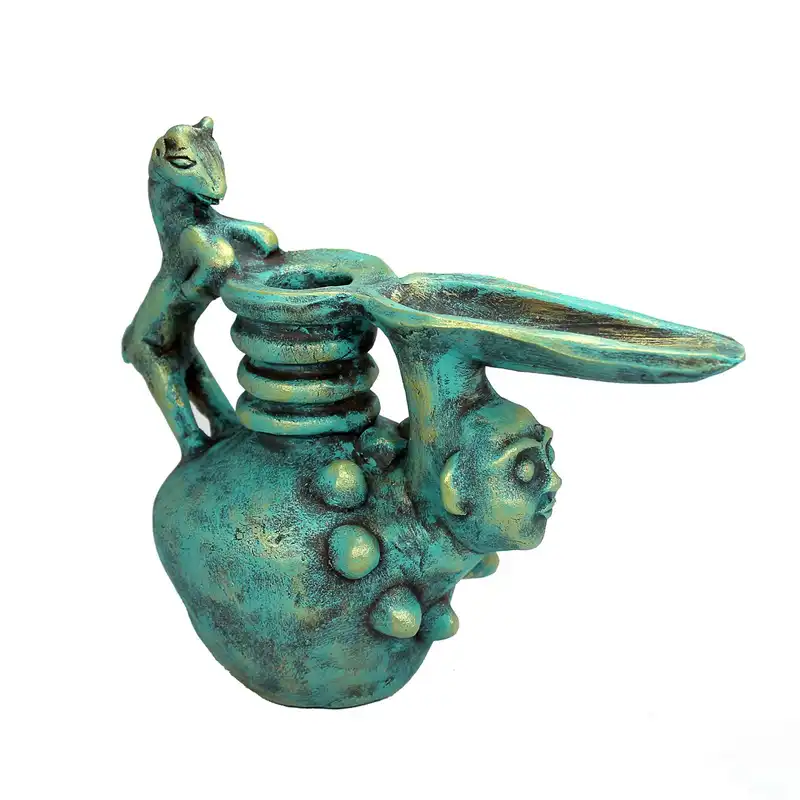 قوری سفالی طرح سر انسان