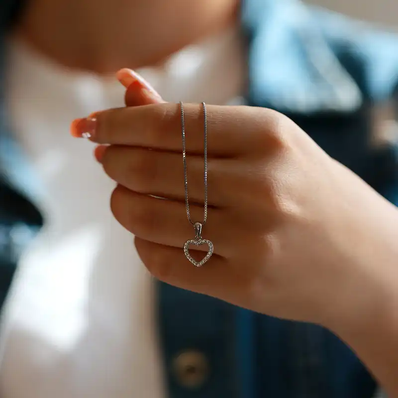 آویز گردنبند نقره زنانه جی تی ای مدل قلب