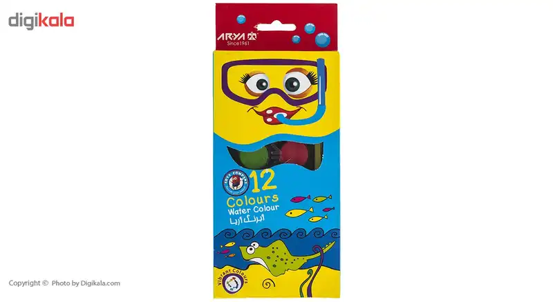 آبرنگ 12 رنگ آریا کد 1-5008