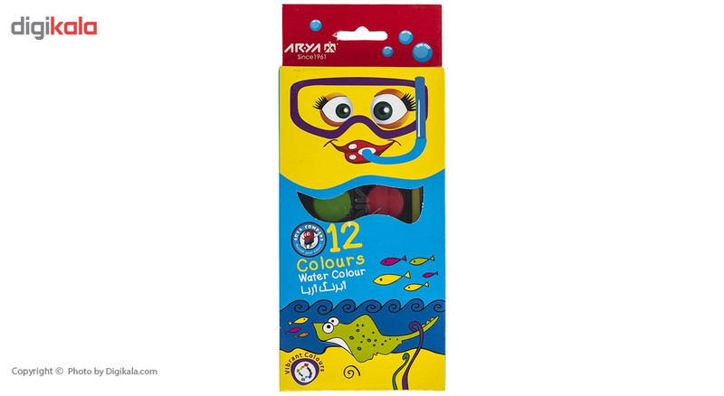 آبرنگ 12 رنگ آریا کد 1-5008