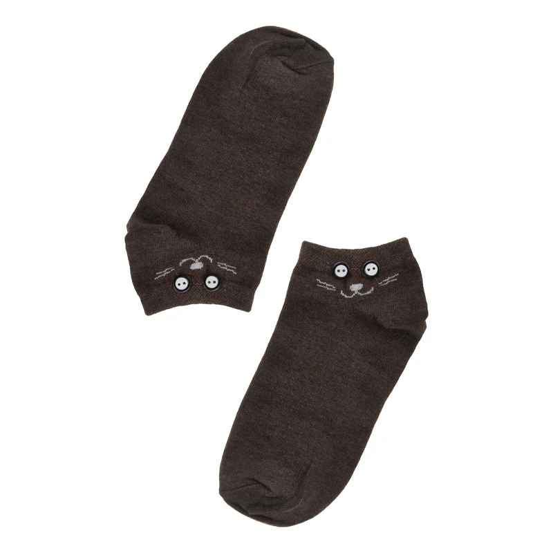 جوراب ساق کوتاه زنانه مدل گربه کد 2