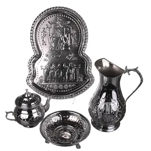 سرویس 5 پارچه سماور استیل Etched