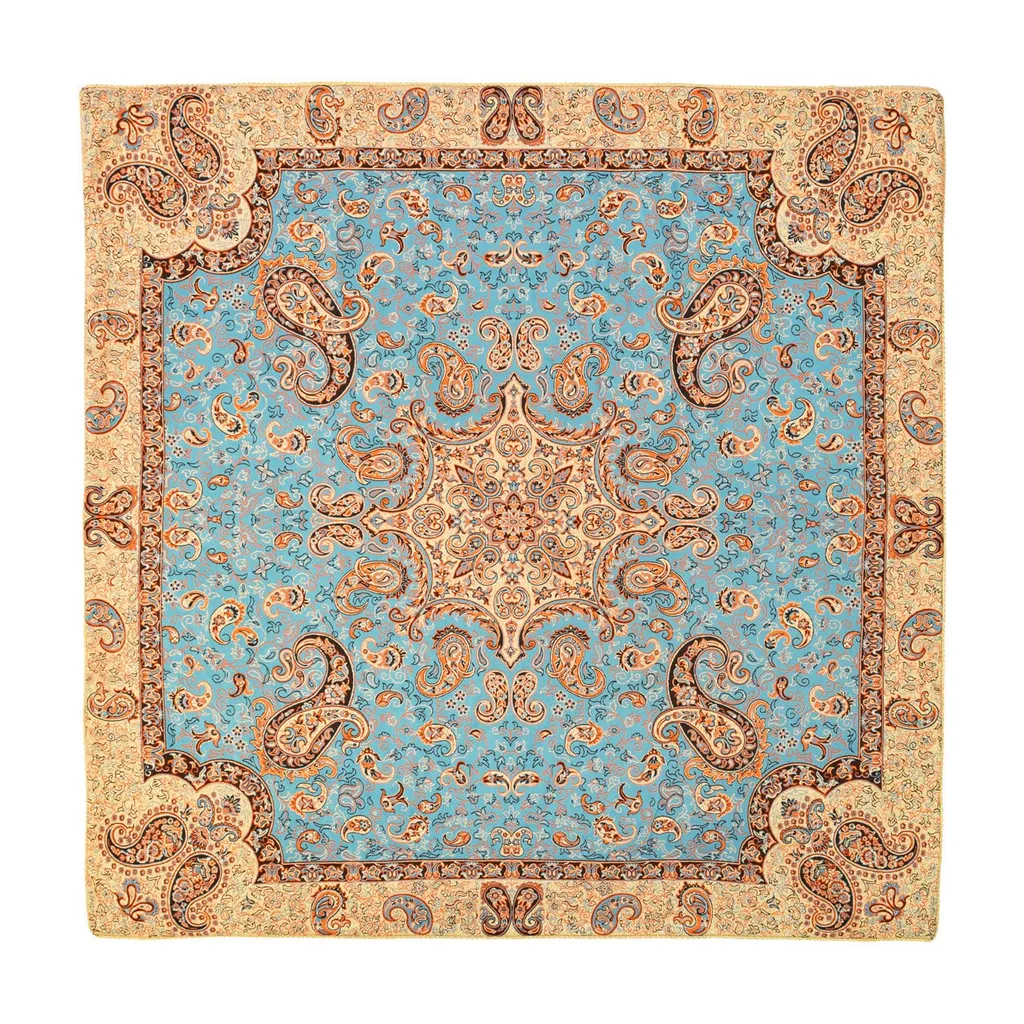 ترمه رومیزی ژینورا طرح آسمان سایز 100x100 سانتی متر