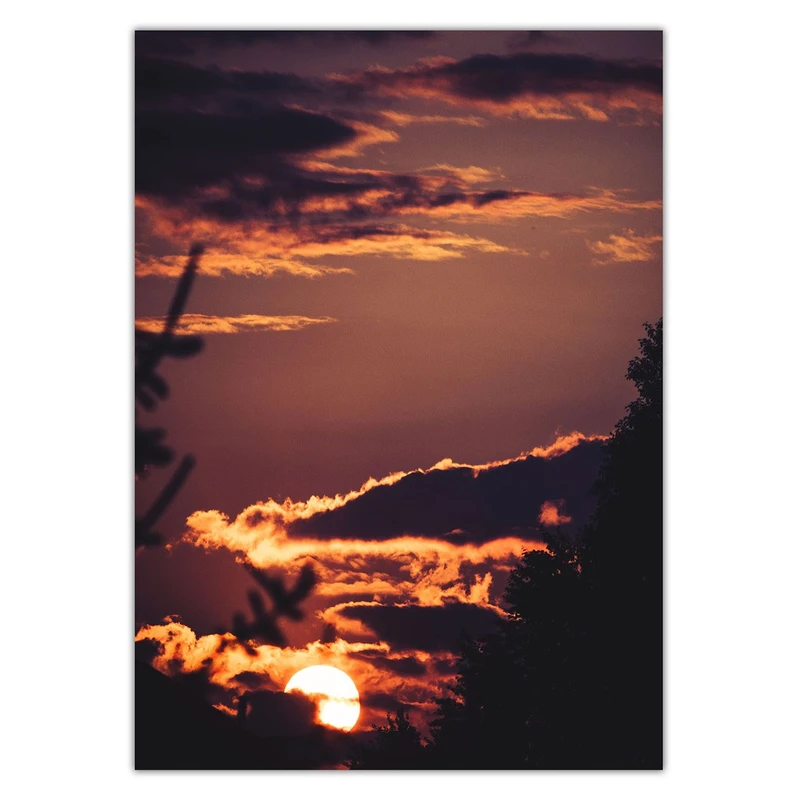 تابلو شاسی ونسونی طرح Pinky Sunset سایز 30×40 سانتی متر