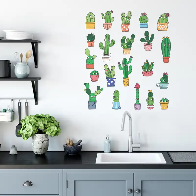 استیکر باروچین مدل کاکتوس ها کد 4222 بسته 21 عددی