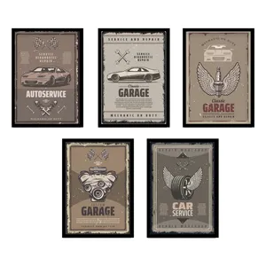 تابلو مدل ماشین و گاراژ کلاسیک کد LA-G5003 مجموعه 5 عددی