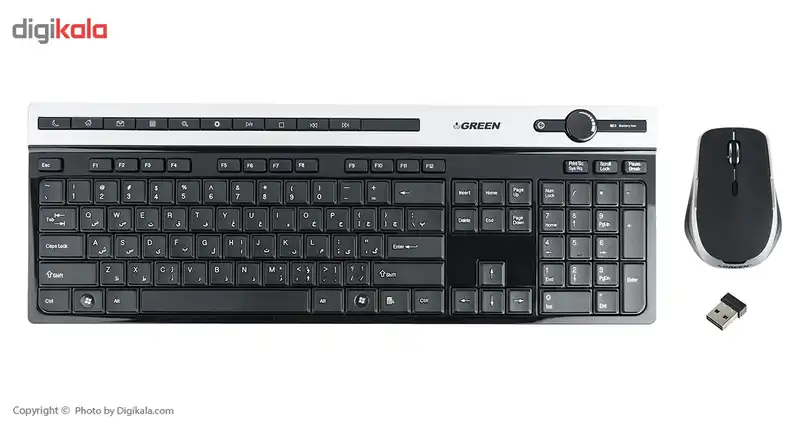 کیبورد و ماوس بی سیم گرین مدل GKM-505W با حروف فارسی