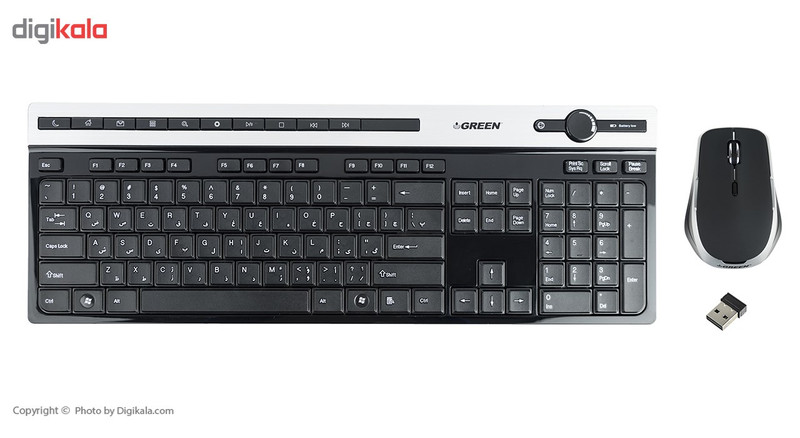 کیبورد و ماوس بی سیم گرین مدل GKM-505W با حروف فارسی 1