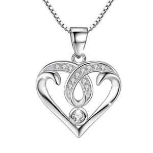 گردنبند نقره زنانه قیراط طرح قلب کد GH4435