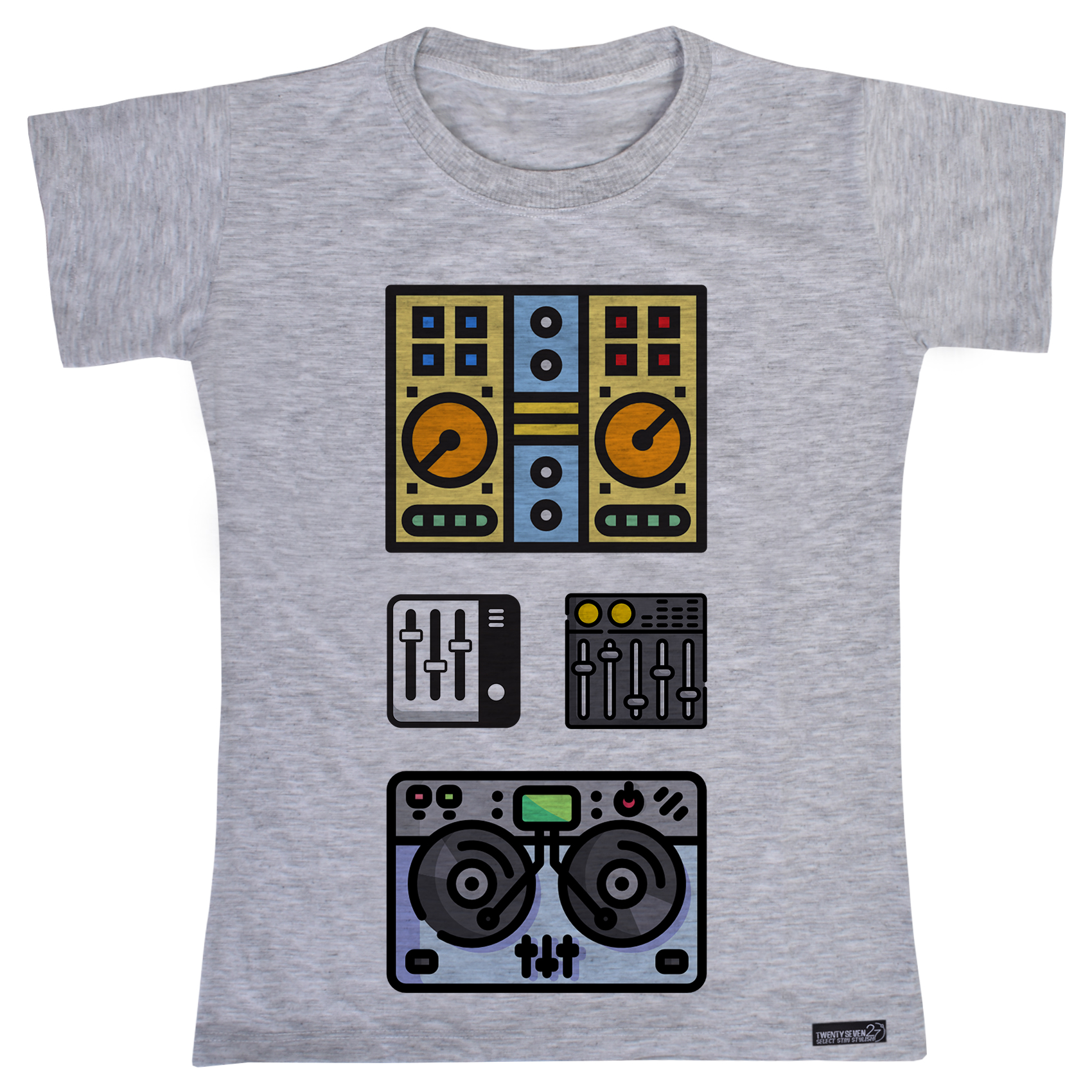 تی شرت آستین کوتاه دخترانه 27 مدل DJ Set کد MH433