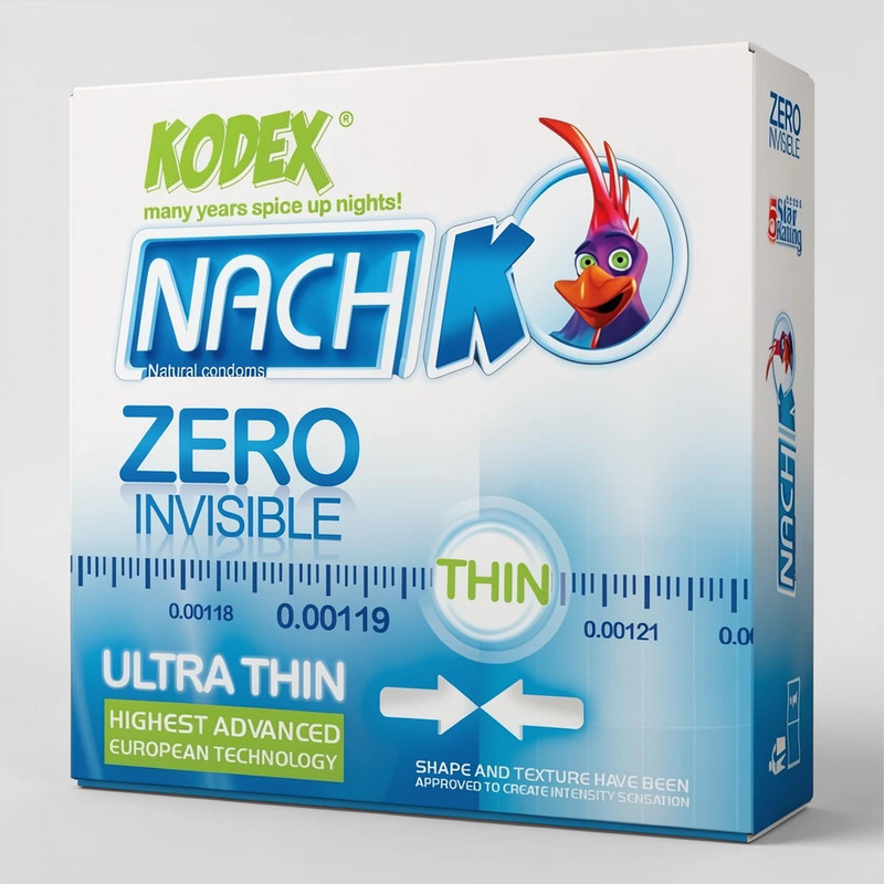 کاندوم کدکس مدل Zero Invisible بسته 3 عددی