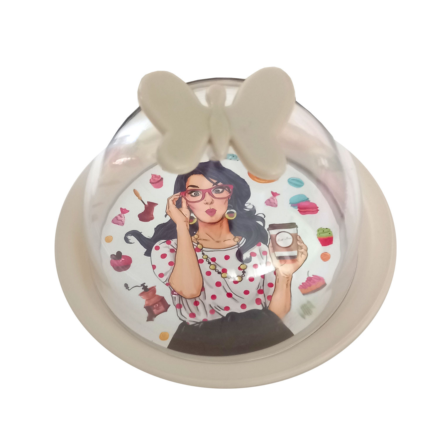 ظرف کره مدل دختر عینکی کد Glass-200Roseman