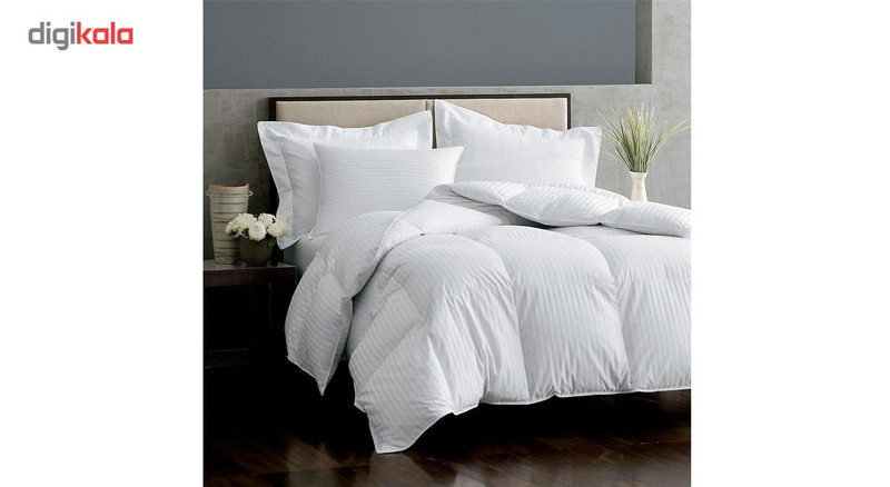 لحاف مایکروفایبر ژاکارد سفید فرما مدل F-MJK-Quilt - دو نفره کینگ