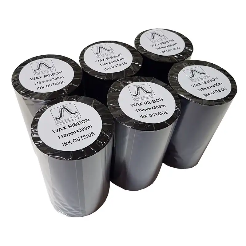 ریبون پرینتر لیبل زن نیک مدل WAX 110mm x 300m بسته 6 عددی