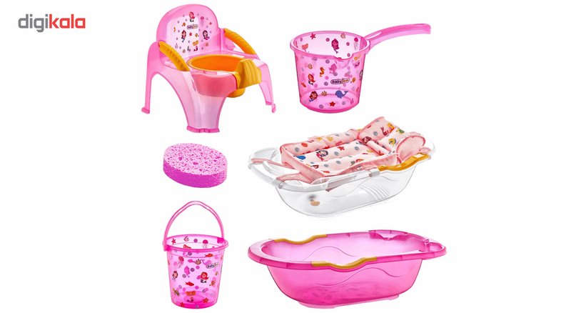 ست 6 تکه وان حمام کودک بیبی جم مدل 253Pink